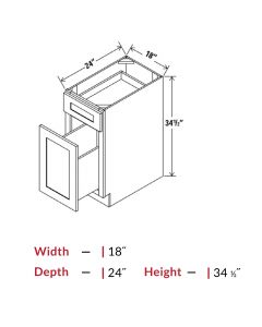 Base Waste Basket - One Drawer