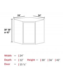 Wall Cabinets Glass Door - Diagonal Corner
