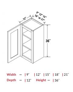 Wall Cabinet - One Door Two Shelves