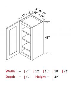 Wall Cabinet - One Door Three Shelves